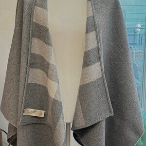 Burberry Charlotte Reversible Check Wool Cape